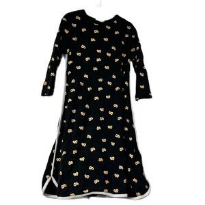Bla bla girls sz 7 black ribbed midi pretzel design aline dress fun casual trend